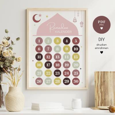 Ramadan Kalender | Druckvorlage im PDF & PNG Format