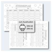 Stundenplan zum Ausdrucken & Selbstgestalten – PDF Vorlage A4 & A5 „Lina II“, Schwierigkeitsgrad mittel/schwer Bild 3