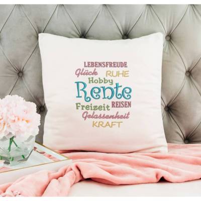 Stickdatei Spruch Rente