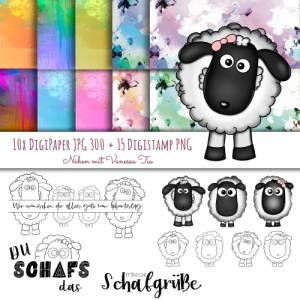 Schaf Digiset Printfile Digipaper PNG JPG Bild 1