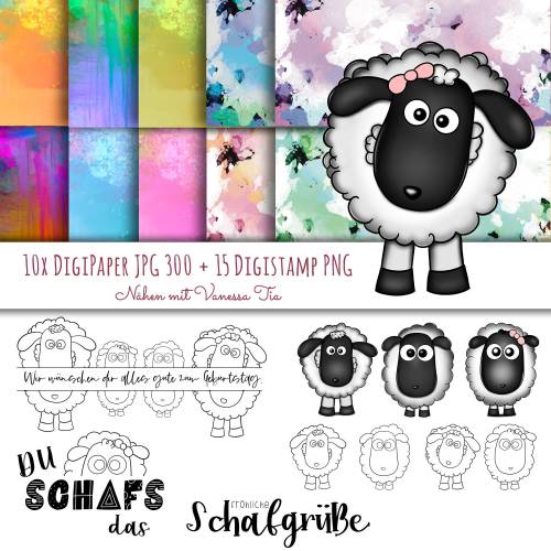 Schaf Digiset Printfile Digipaper PNG JPG