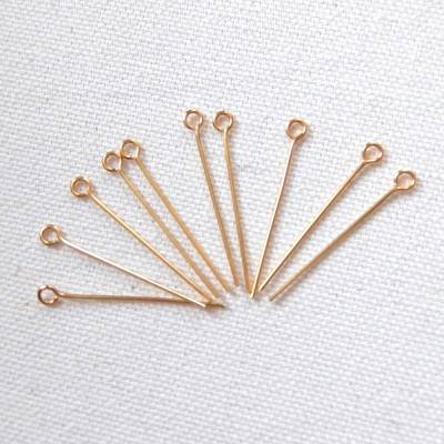 50 Stück Kettelstifte Edelstahl, gold, 30 mm 
