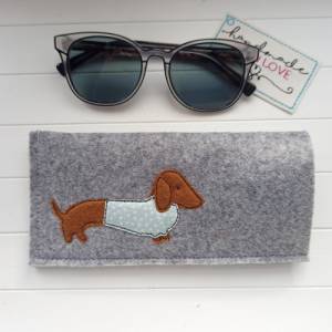 Filz Brillenetui Dackel für Lesebrille oder Sonnenbrille bestickt, Geschenk Hundefreund Bild 7
