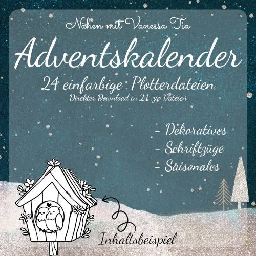 Plotterdateien Adventskalender Foliendateien - 24 Stück