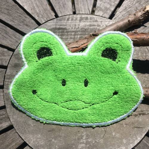 SpülPad Frosch Stickdatei ITH 13x18 cm Spültuch Spüllappen Pad 
