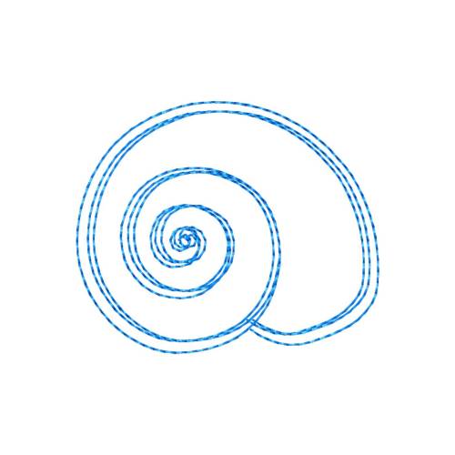 Stickdatei Schneckenhaus Redwork  13x18 cm Applikation Muschel