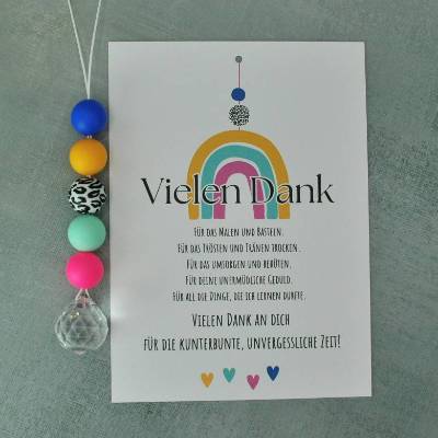 kunterbuntes Abschiedsgeschenk Kindergarten, Dankeschön Erzieherin, Sonnenfänger, Abschiedsgeschenk