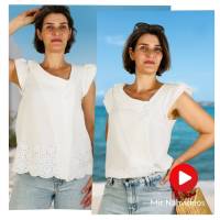 Schnittmuster Bluse Jasmin | Flügelärmel + Kragen | Musselin Bild 1
