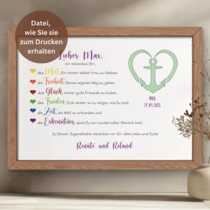 Geldgeschenk Jugendweihe PDF | Geschenk zur Jugendweihe für Mädchen und Jungen | DIY Geld-Karte Bild 2