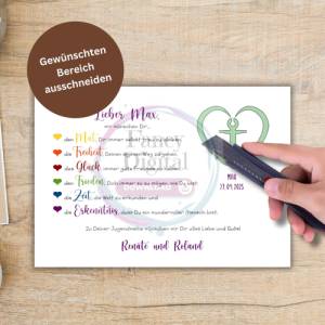 Geldgeschenk Jugendweihe PDF | Geschenk zur Jugendweihe für Mädchen und Jungen | DIY Geld-Karte Bild 4