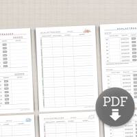 Schlaftracker Bundle | 3 Farben | A4 PDF zum Ausdrucken | Schlafqualität, Stunden & Akku bewerten | Wochenübersicht Bild 1