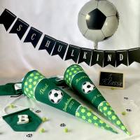 Schultüte Fussball, passend zum ergobag ElfmetBär, mit Namen und Datum, 70 cm (Werbung wegen Markennennung) Bild 1