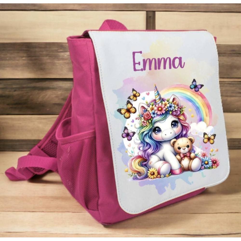 Kinder Rucksack mit Namen Einhorn Mädchen Kinderrucksack