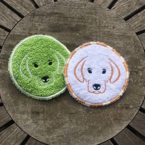 Abschminkpad Hund Stickdatei ITH 10x10 cm Waschpad Pad Abschminkpads Pads