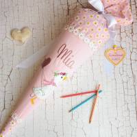 Schultüte aus Stoff Gänse mit Luftballon Bild 1