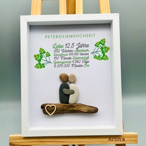 Einzigartiges Geschenk Petersilienhochzeit | Custom Wandbild Petersilienhochzeit | personalisierbares Geschenk 12,5 Jahr