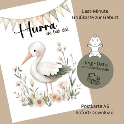 Herzlich Willkommen im Leben - digitale Glückwunschkarte für junge Eltern