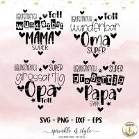 Plotterdatei Muttertag, svg Herz Digistamp, Mama, Laserdatei, Cricut, Deutsche Sprüche, Oma Herz, beste Mama Clipart Bild 1
