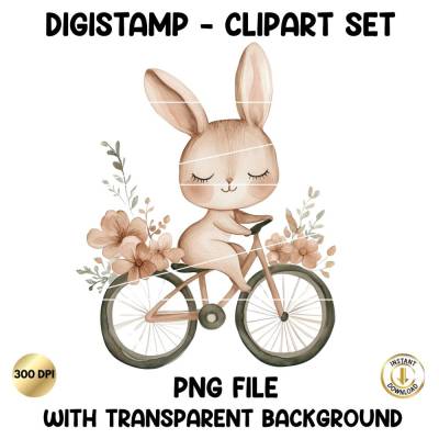 Digistamp Hase Ostern, Clipart Hase, Plotterdatei Ostern, Cricut, Osterhase, PNG Frühling, Digi stamp, Digitale Datei