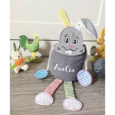 Osterbeutel mit Name Hase Ostertasche personalisiert Geschenk Ostern Junge Mädchen 