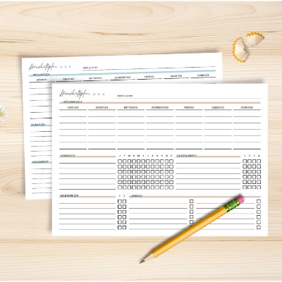 Haushaltsplan Vorlage zum Ausdrucken - Jahresplaner für Haushalt & Reinigung in 3 Farben (PDF)