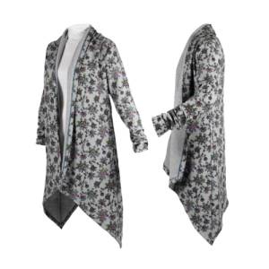 PDF Schnittmuster mit Ebenen - Sweat Cardigan Vicky, Gr. 32 - 54 | Damen Schnitt Sweatjacke, Strickjacke, farbige Nähanl Bild 5