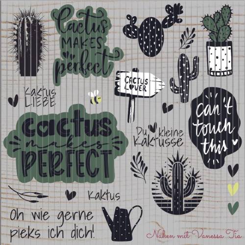 Kakteen Bundle Mit Sprüchen SVG DXF