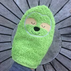 Faultier-Waschlappen Stickdatei  ITH 13x18 Waschhandschuh Geschenk Bild 6