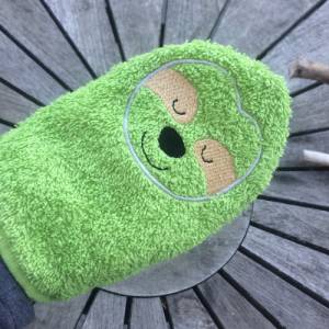 Faultier-Waschlappen Stickdatei  ITH 13x18 Waschhandschuh Geschenk Bild 8