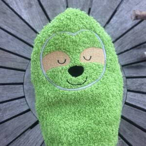 Faultier-Waschlappen Stickdatei  ITH 13x18 Waschhandschuh Geschenk Bild 9