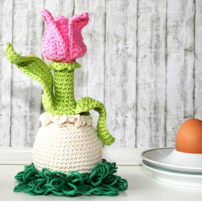 Eierwärmer, Ei-Hocker - Tulpe - Häkelanleitung