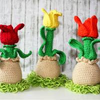 Eierwärmer, Ei-Hocker - Tulpe - Häkelanleitung Bild 7