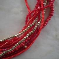 Set * Fädelkette und Armband * Strippenzieher in rot goldfarben Bild 4