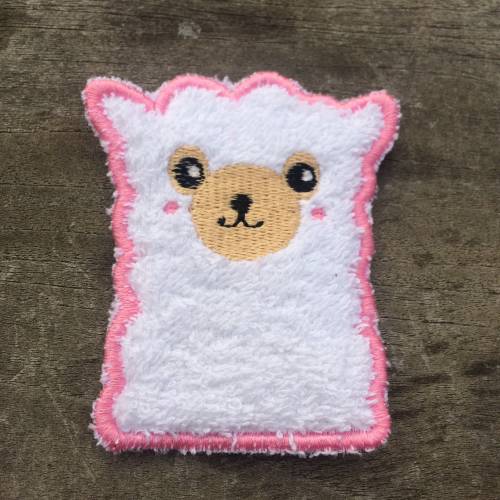 Abschminkpad Lama Stickdatei ITH 10x10 cm Waschpad Kosmetikpad Zoo Pad