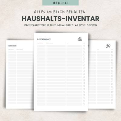 Haushalts-Inventarlisten PDF - 5 Bereiche für mehr Übersicht | Zum Ausdrucken