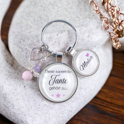 Schlüsselanhänger personalisiert | Diese supertolle Tante gehört zu