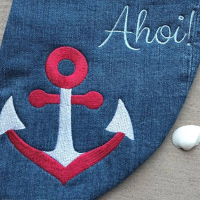 Anker & Schriftzug Ahoi 10x10cm