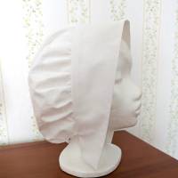 Einfach weiße Baumwollhaube nach historischem Vorbild Bild 1