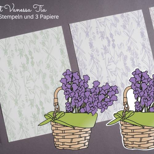 Digiset Lavendelkorb Printfile Digipaper PNG JPG