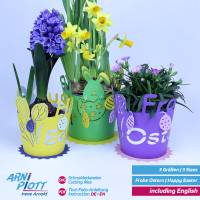 Plotterdatei Ostern – Osterdeko plotten Papier, Ostergeschenk, Übertopf Ostergruß Osternest, Geschenkschachtel Osterhase Bild 2