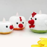 Teelichthalter - Hühner - Häkelanleitung Bild 1