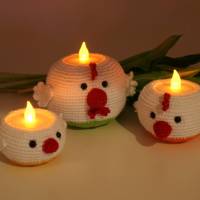 Teelichthalter - Hühner - Häkelanleitung Bild 2