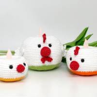 Teelichthalter - Hühner - Häkelanleitung Bild 4