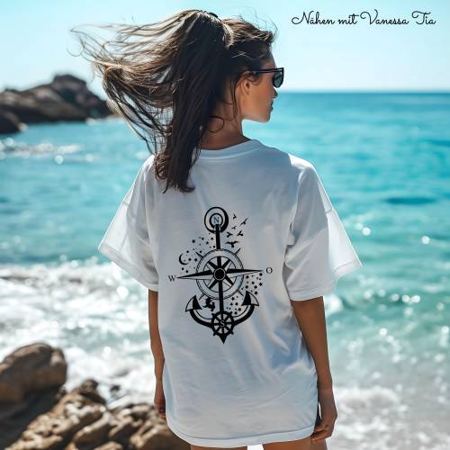 Anker Kompass Maritim SVG DXF