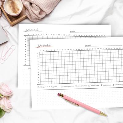 Zyklustagebuch als PDF | Periodentracker zum Ausdrucken (A4) in 2 Varianten & 5 Farben | Boho Tracker für deinen Zyklus