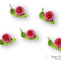 Schnecke, Häkelapplikation, gehäkelte Schnecke, Applikation, Aufnäher, Häkelbild, Häkelschnecke (€2.45)