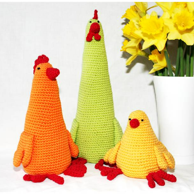 Hühner-Trio - Häkelanleitung