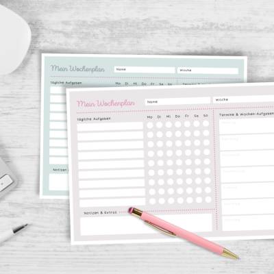 Wochenplan Haushalt für Kinder - wöchentliche Aufgaben Checkliste tägliche Routinen - Zähneputzen, Hausaufgaben, im Haus