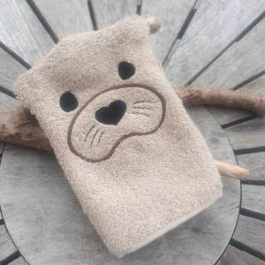 Otter-Waschlappen Stickdatei  ITH 13x18 Waschhandschuh Waschpad Bild 7
