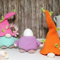 Eierwärmer - Blumen-Wichtel - Häkelanleitung Bild 4